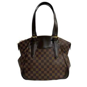 LOUIS VUITTON Authentic Brown Damier Leather Tote Bag